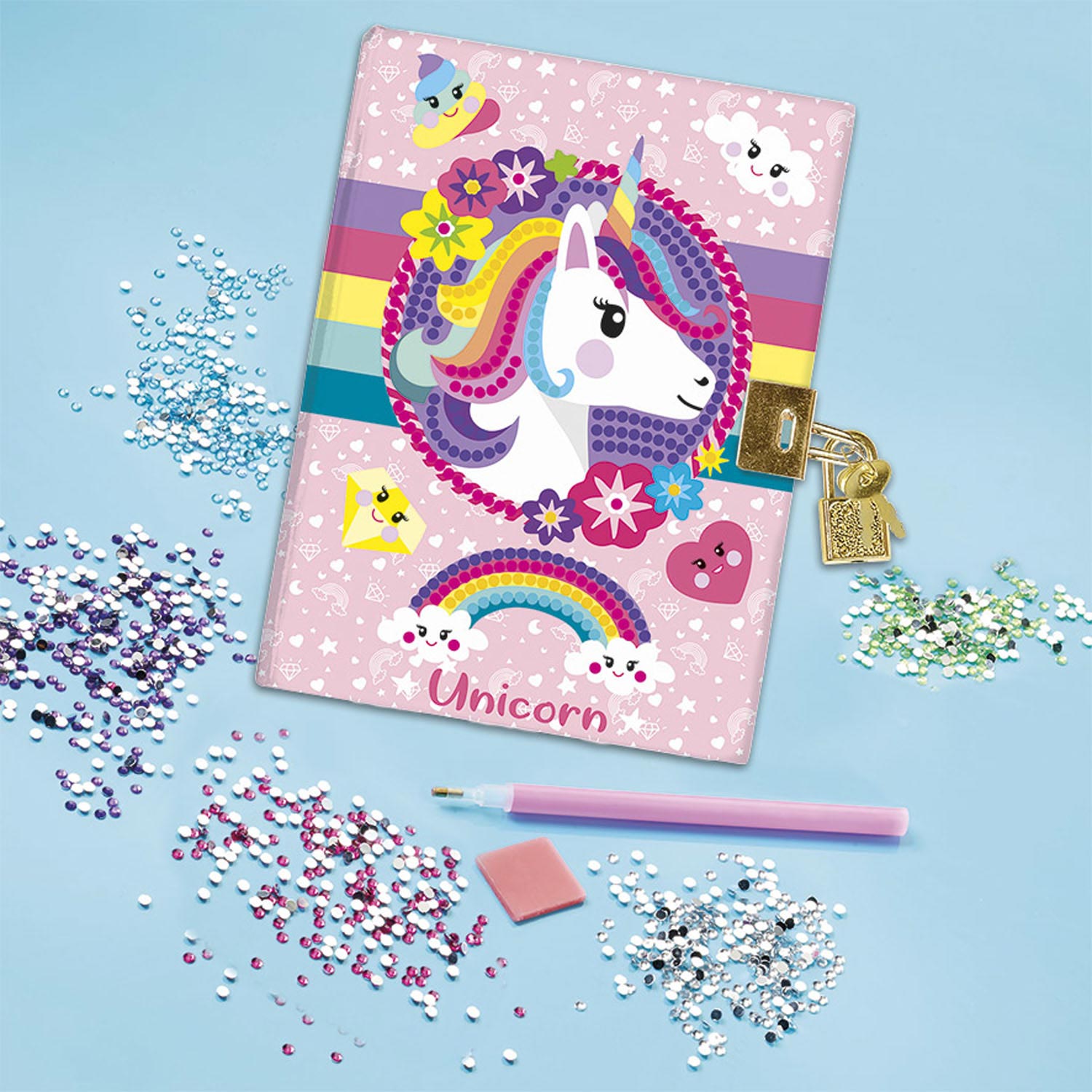 Totum unicorn geheim dagboek met slot vriendenboek | secret diary diamond painting knutselen | speelgoed meisjes cadeau tip