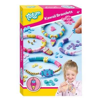 Totum vrolijke kawaii bedel armbandjes maken incl. 360+ schijf kraaltjes knutselset creatief speelgoed - kawaii bracelets cadeautip