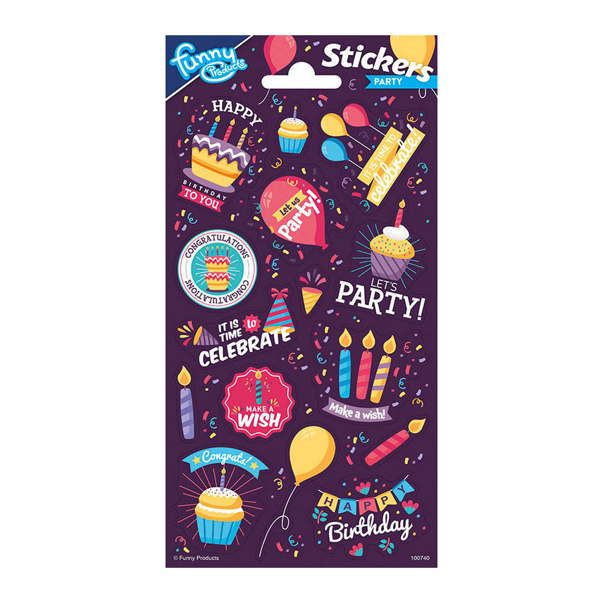 Totum stickervel glitter party