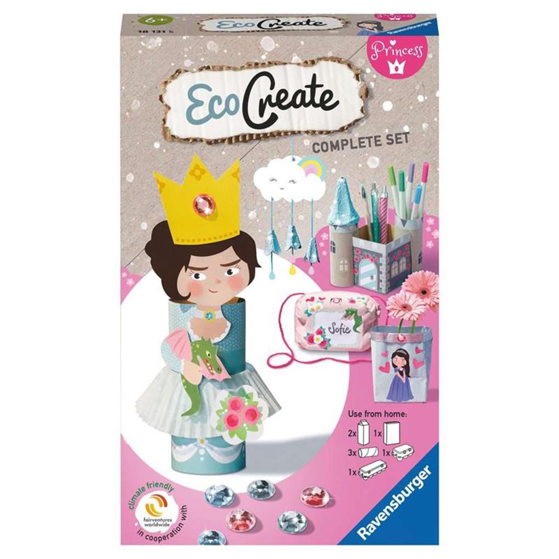 Ravensburger ecocreate mini princesses - hobbypakket - knutselen met oude verpakkingen