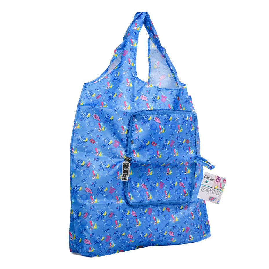 Create it! poptastic opvouwbare shopper - blauw