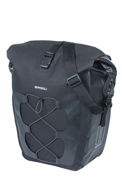 Basil tas navigator m enkel | mik studs | zwart 14l