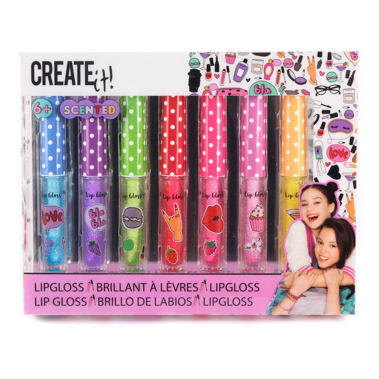 Create it! beauty lipgloss geur glitter, 7st.