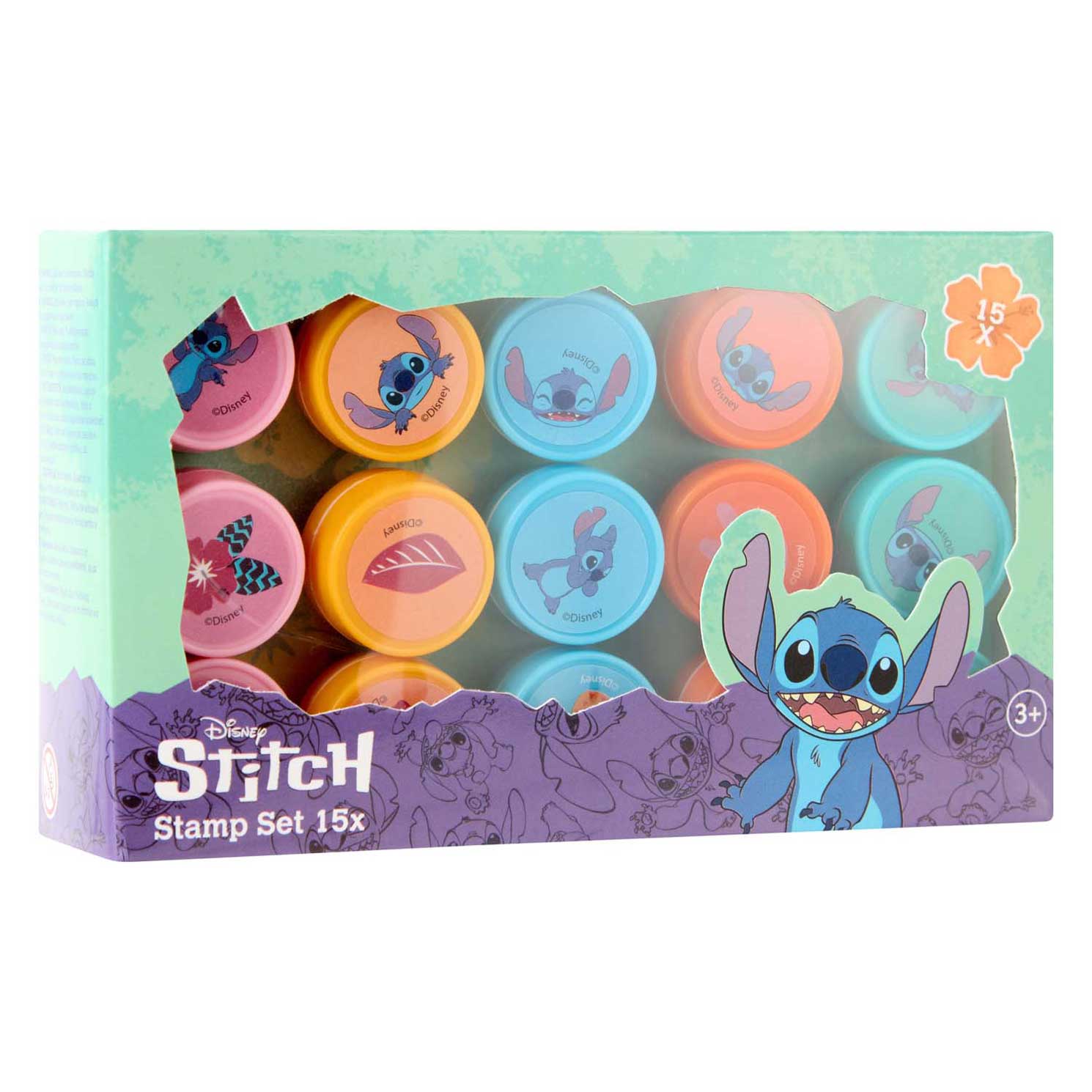 Disney stitch stempelset, 15st.