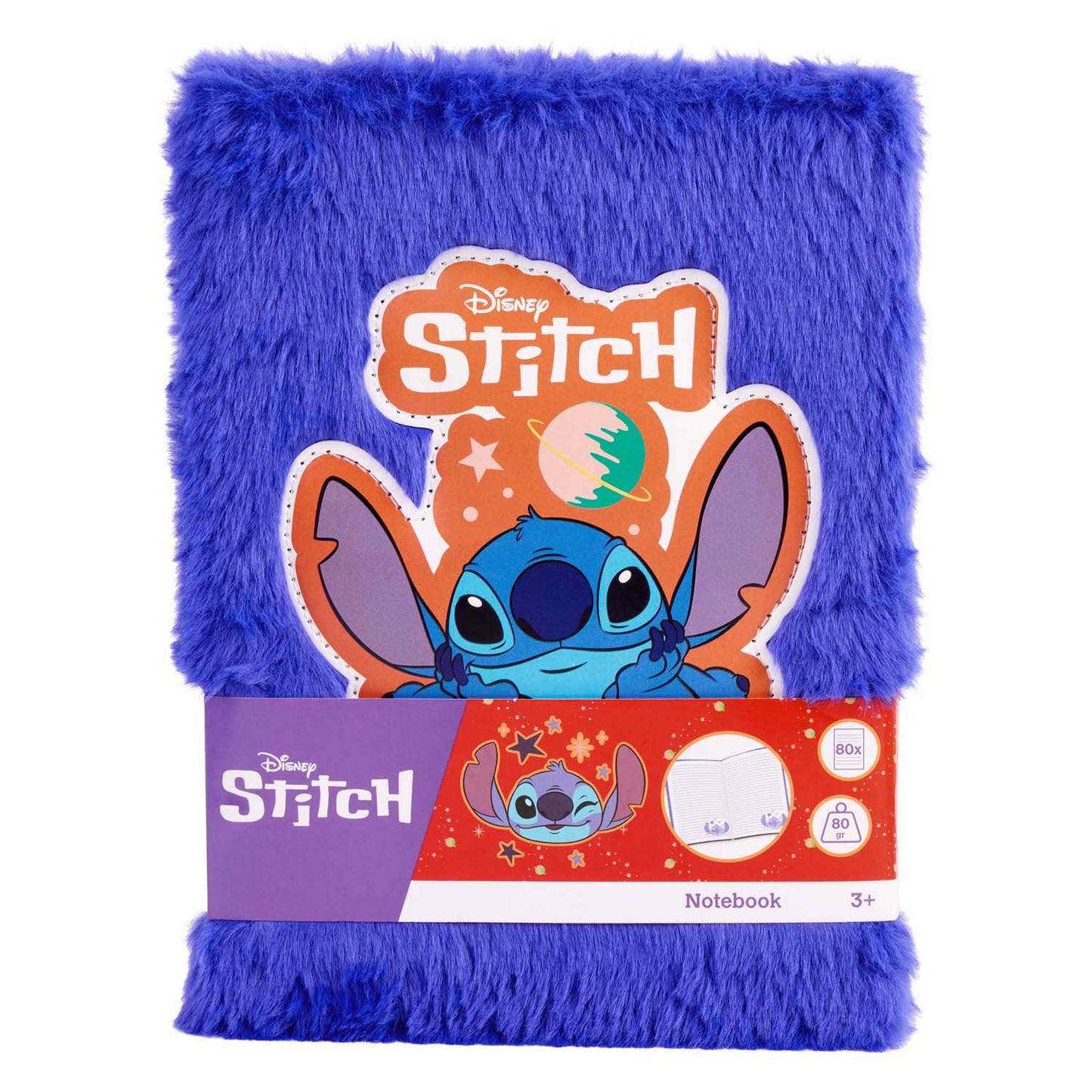 Canenco stitch pluche notitieboek donkerblauw