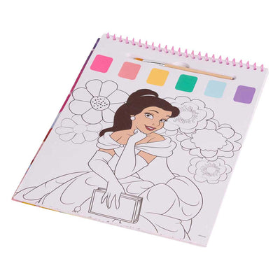 Disney princess waterverf kleurboek, 24 kleurplaten met penseel