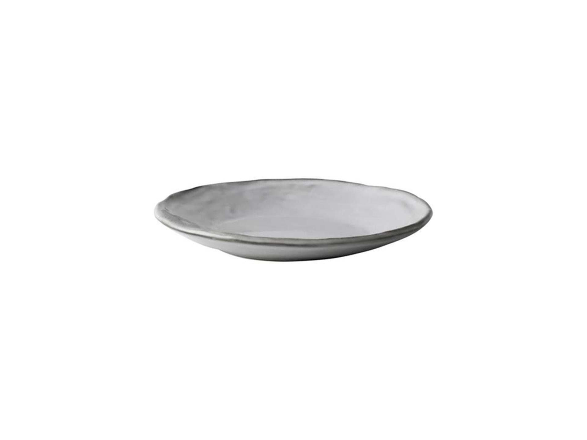 Dutch rose organic bord ø17cm licht grijs doos a 4 stuks