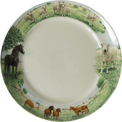 Wiebe van der zee wiebe's farm bord paard schaap ø25cm doos a 6 stuks porselein
