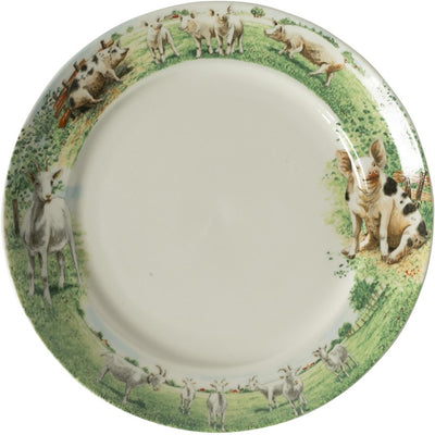 Wiebe van der zee wiebe's farm bord geit varken ø21cm doos a 6 stuks porselein