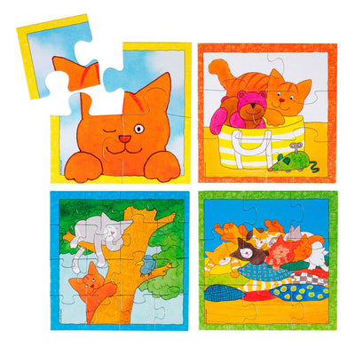Bambolino dikkie dik puzzel 4 in 1 educatief peuter speelgoed - kinderpuzzel 4x6x9x16 stukjes leren puzzelen - cadeautip puzzel 3 jaar en ouder - toys