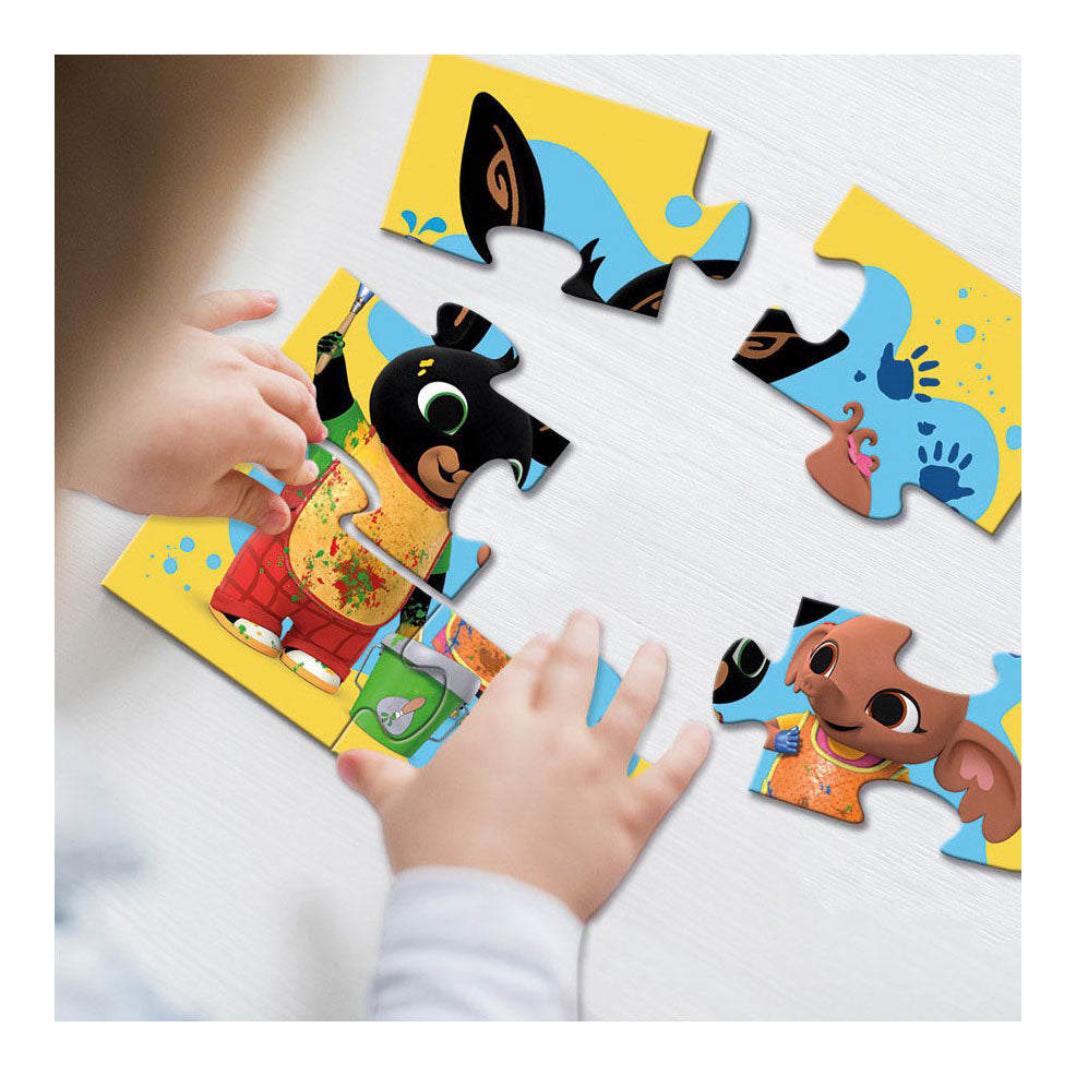 Bambolino bing puzzel 4 in 1 educatief peuter speelgoed - kinderpuzzel 4x6x9x16 stukjes leren puzzelen - cadeautip puzzel 3 jaar en ouder - toys