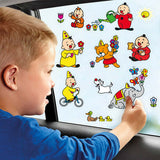 Totum bumba raamstickers, niet permanente verplaatsbare stickers met speelachtergrond - junior educatief speelgoed vanaf 3 jaar - bambolino toys - afbeelding 2