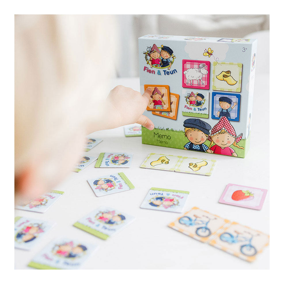 Fien teun memo spelletje - geheugen spel educatief spelgoed - boerderij - bambolino toys - vanaf 3 jaar