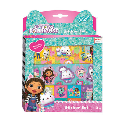Totum gabby’s poppenhuis stickerset 3 vellen stickers met speeldecor - gabby’s dollhouse - creatief speelgoed meisjes vanaf 3 jaar