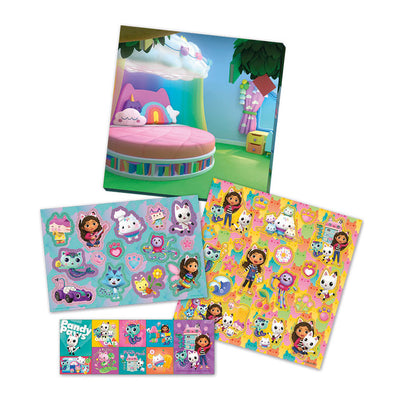 Totum gabby’s poppenhuis stickerset 3 vellen stickers met speeldecor - gabby’s dollhouse - creatief speelgoed meisjes vanaf 3 jaar