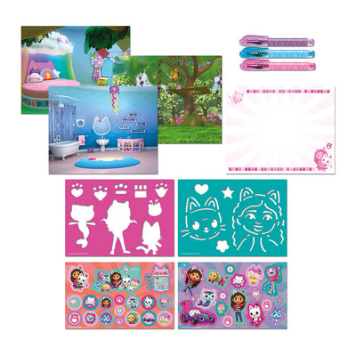 Totum gabby’s poppenhuis designer vakantie doeboek - tekenen schrijven stickeren, 25 delig - gabby’s dollhouse creatief speelgoed meisjes vanaf 3 jaar cadeautip