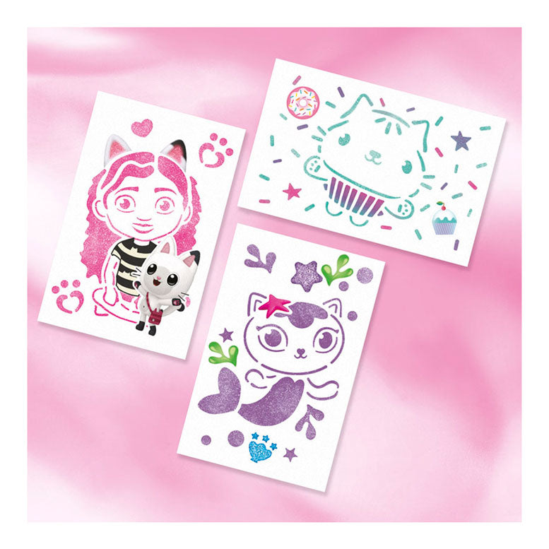 Totum gabby’s poppenhuis knutselset 2 in 1 glitter bedelarmbandjes maken blaaspennen en sjablonen gabby’s dollhouse creatief speelgoed meisjes cadeau tip