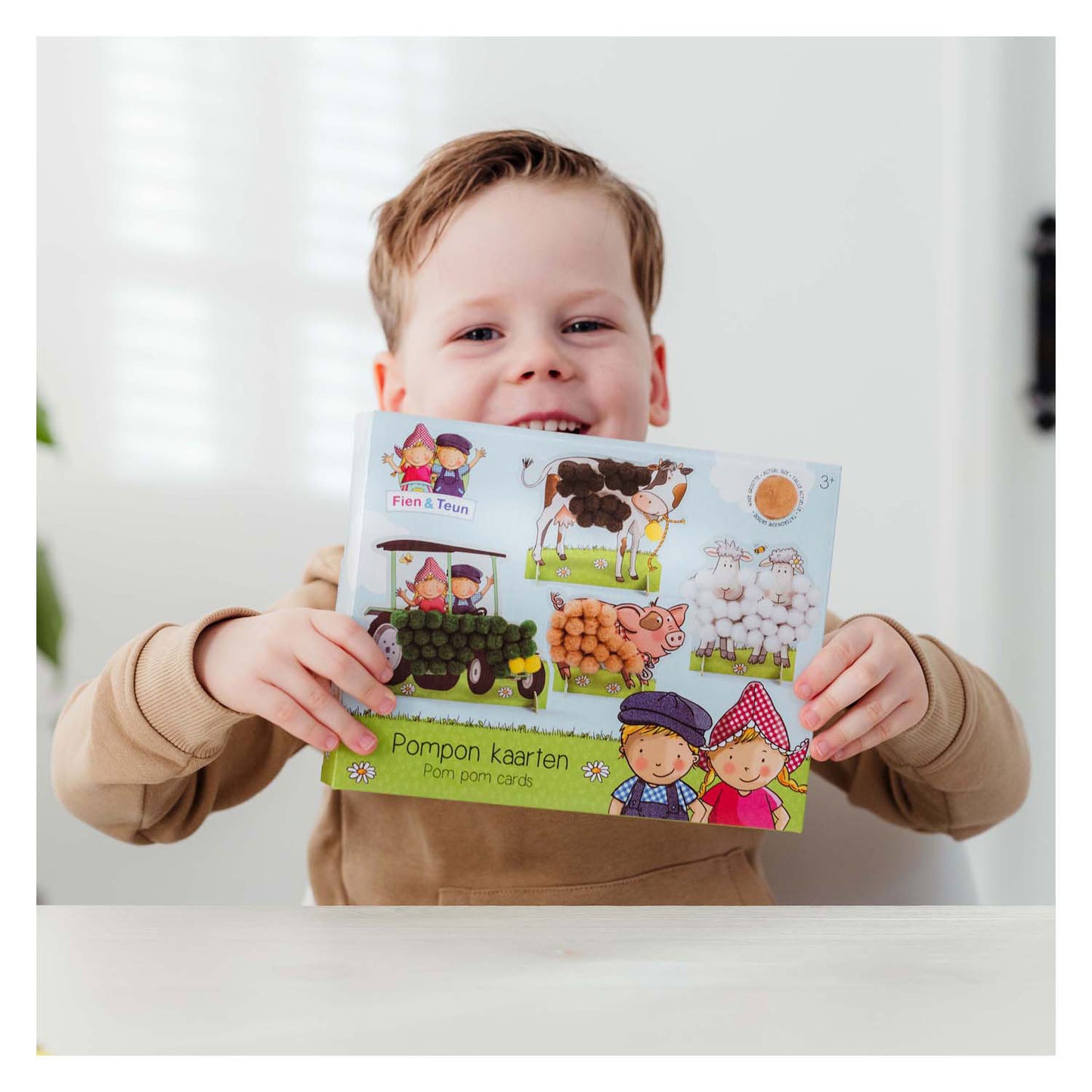 Bambolino toys fien en teun pompom plakken knutselset | 3 stuks