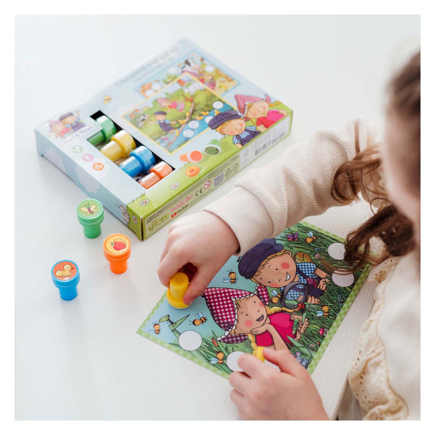 Bambolino toys fien en teun educatieve stempelset 14-delig | 2 stuks