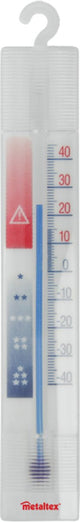 Metaltex - diepvriesthermometer - koelkast thermometer - 15,5 cm - polystyreen - wit