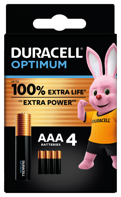 Battery sales europe b.v. batterij duracell optimum alkaline aaa-lr03 (4)