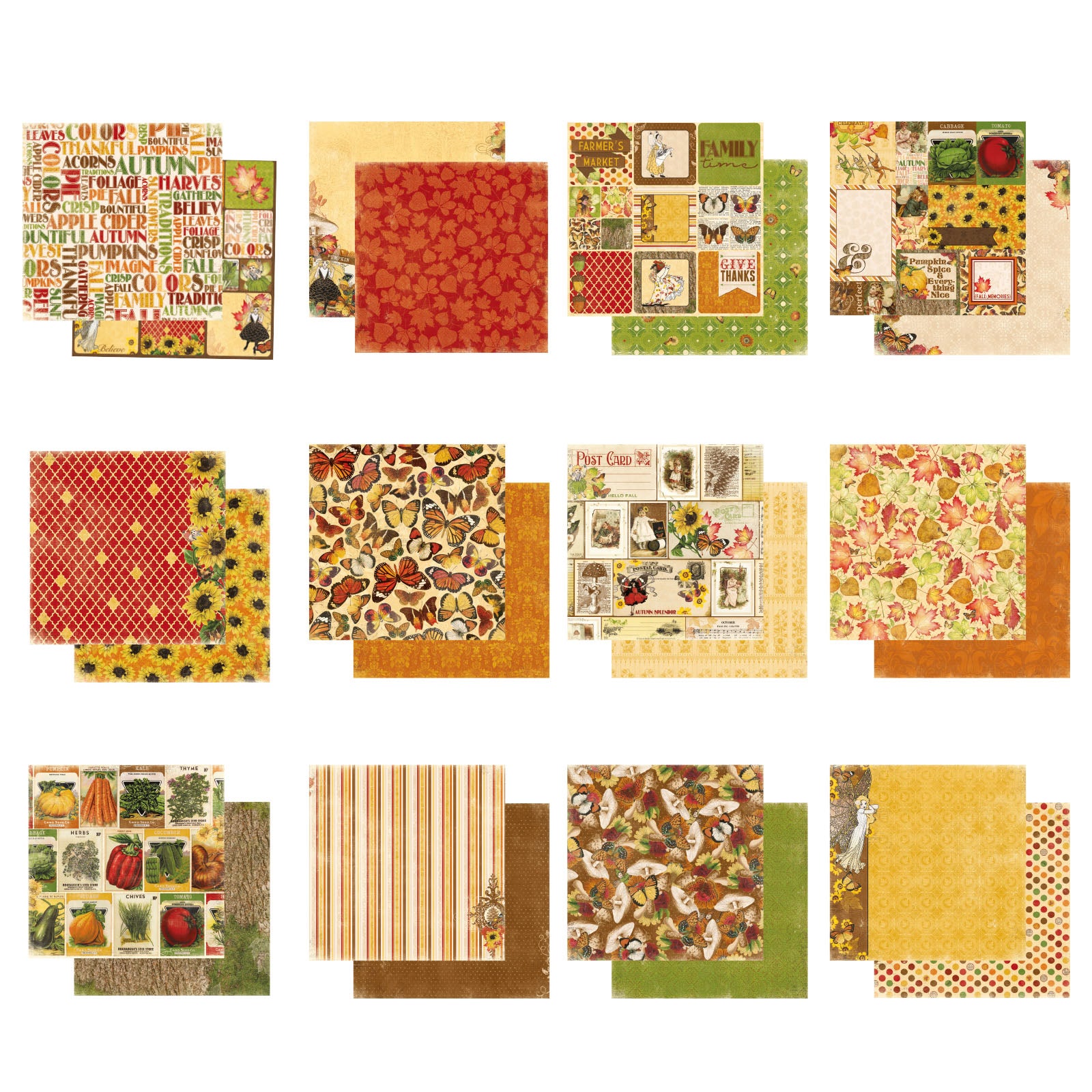 Bo bunny • enchanted harvest 30,5x30,5cm assortiment 12x10 vel