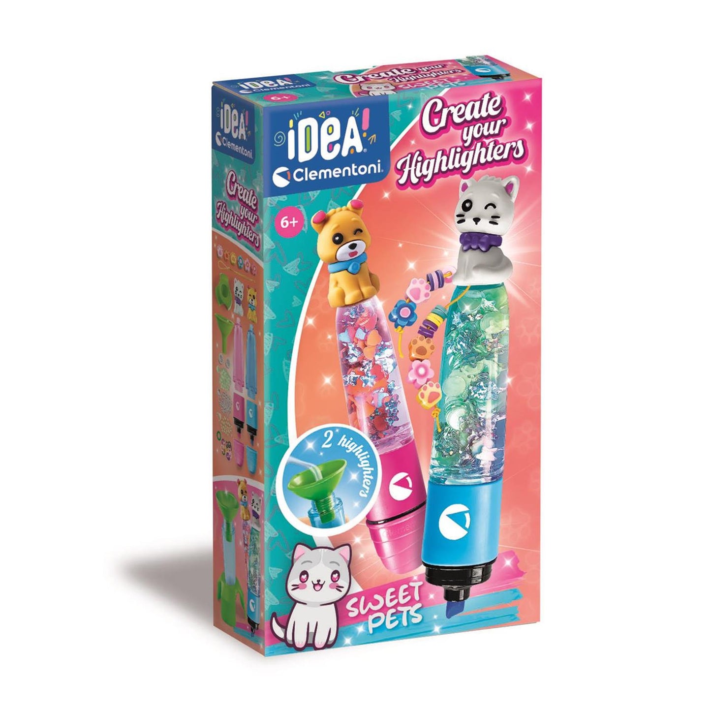 Clementoni idea create you highlighters pets klein 2 pennen met accessoires