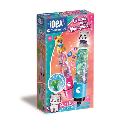 Clementoni idea create you highlighters pets klein 2 pennen met accessoires