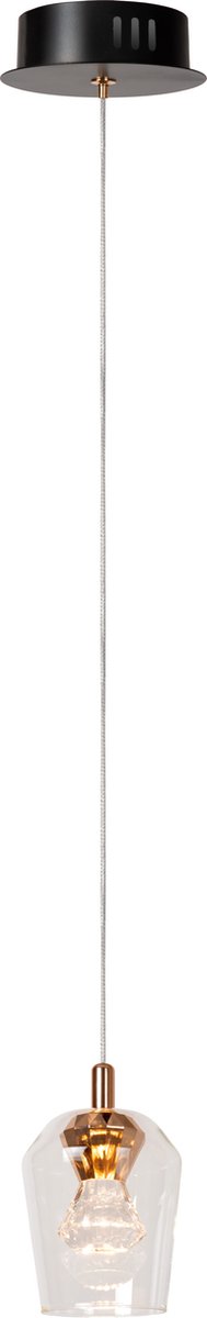 Lucide berliane - hanglamp - ø 12 cm - led dimbaar - 1x4w 2700k - met vervangbare led-module - transparant - essential