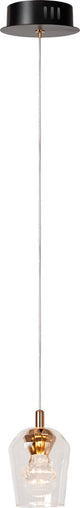 Lucide berliane - hanglamp - ø 12 cm - led dimbaar - 1x4w 2700k - met vervangbare led-module - transparant - essential