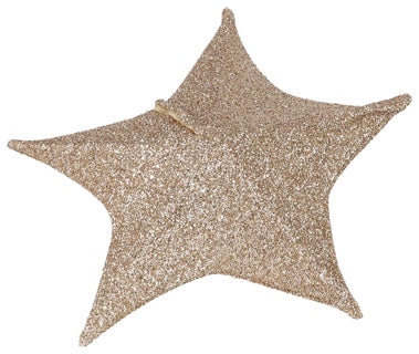 Overige merken decoratie stoffen kerstster 50 cm met 30 leds goud