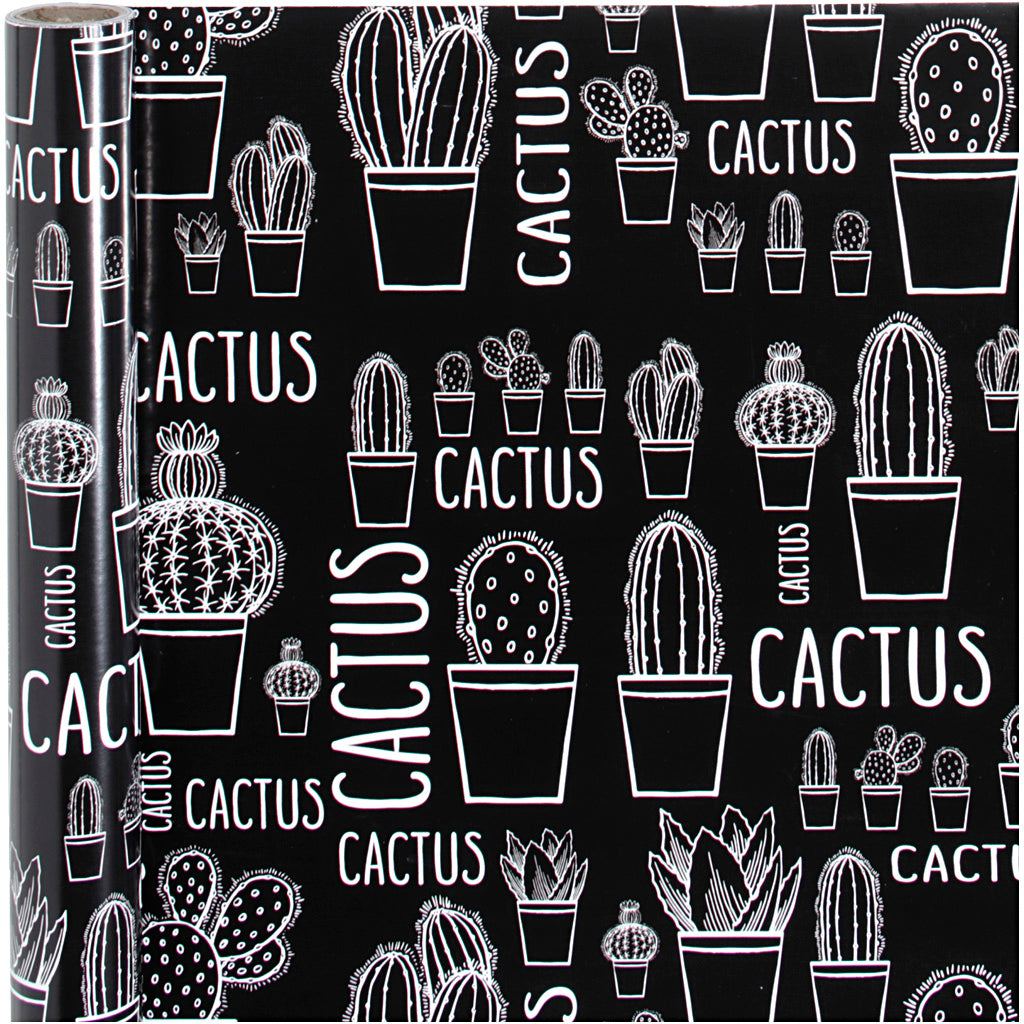 Inpakpapier, cactus, b: 50 cm, 80 gr, 5 m 1 rol