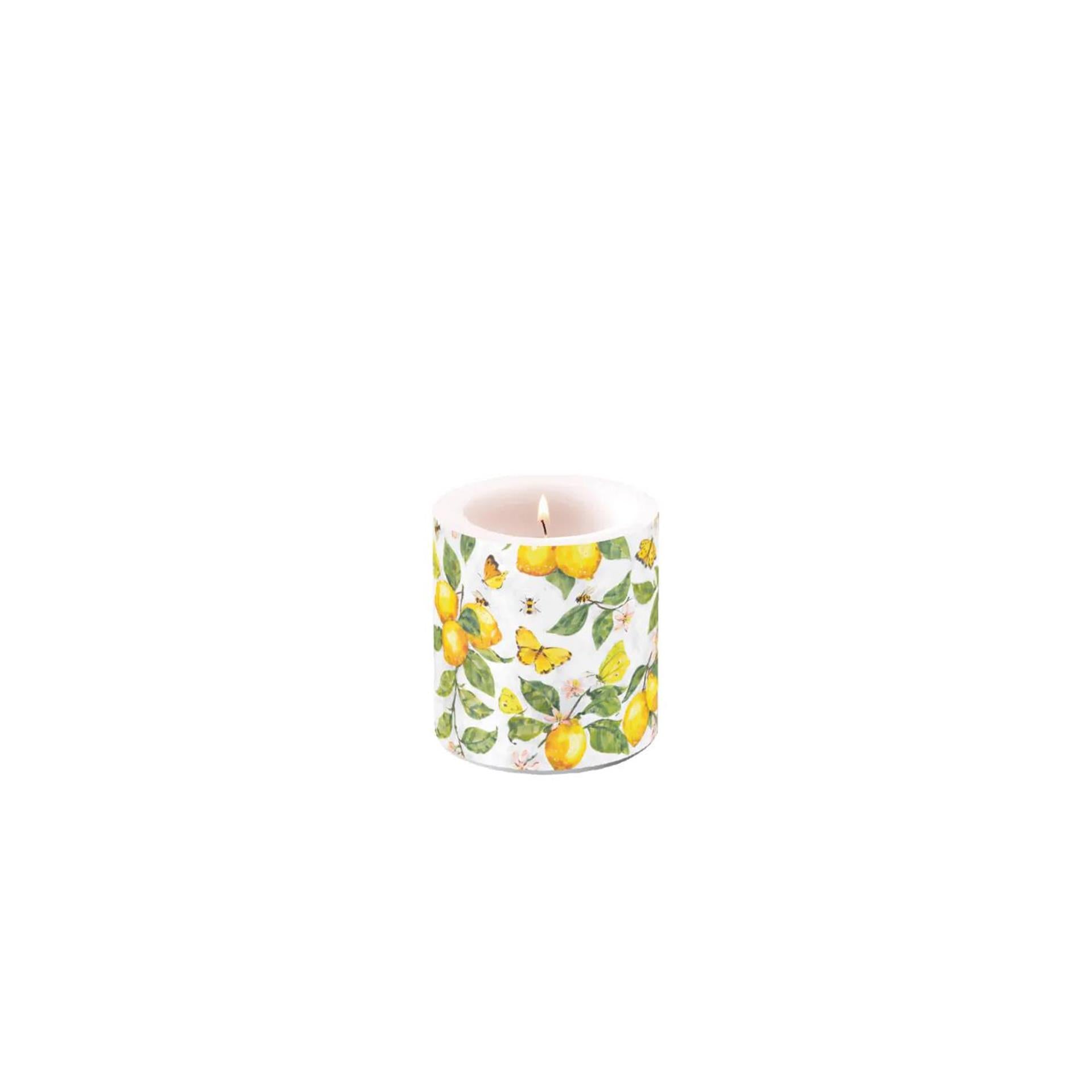 Ambiente kaars small fresh lemons wit