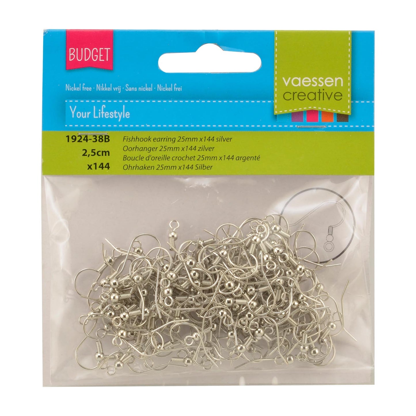 Vaessen creative • earring 25mm x144 zilver