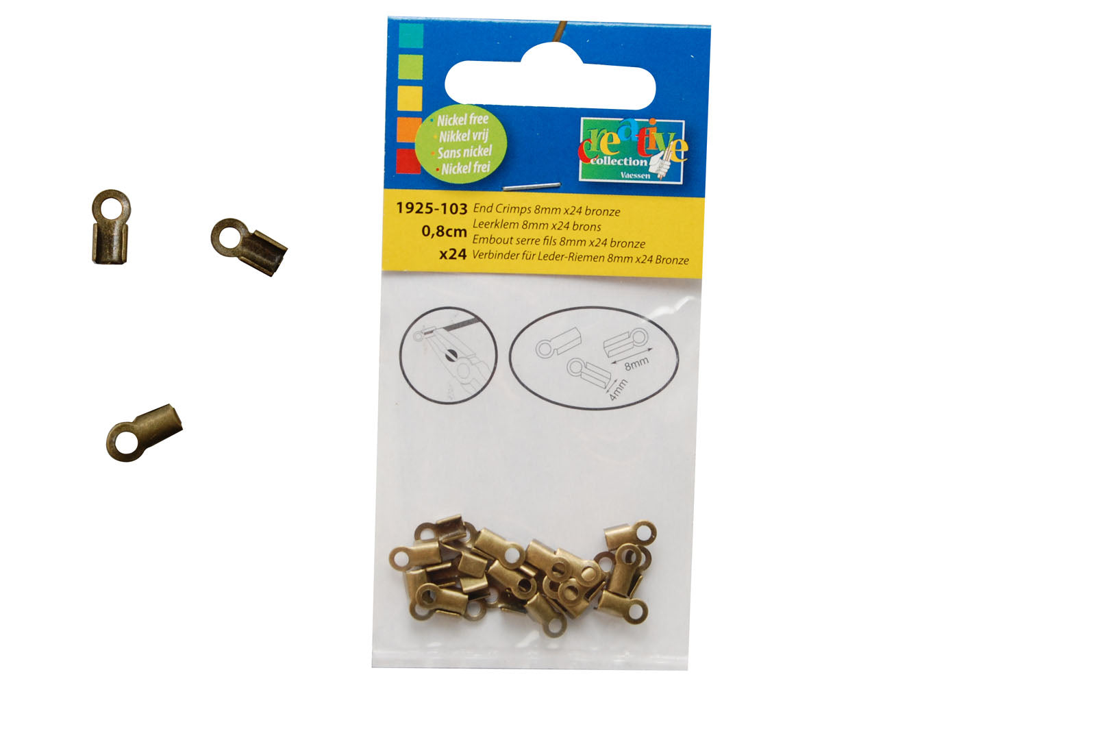 Vaessen creative • eindkapjes 24pcs brons