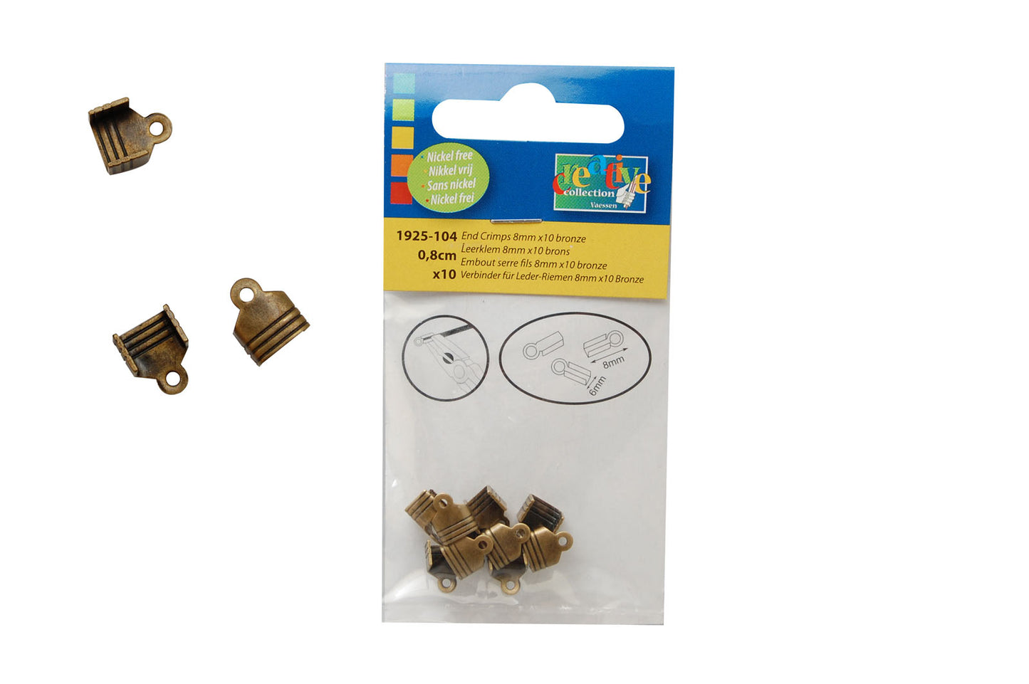 Vaessen creative • eindkapjes 10pcs brons