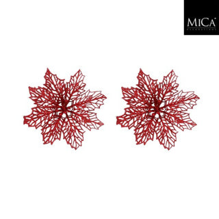 Edelman clip poinsettia rood 2 stuks - h3xd13,5cm | 4 stuks