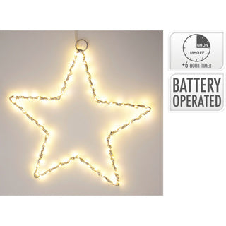 No brand ster 30cm met led zilver | 3 stuks