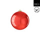Edelman bal onbreekbaar rood glanzend - d15cm | 4 stuks