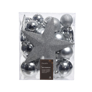 Kaemingk kerstballen polystyreen shiny, matt, glitter mix dia8cm