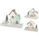 Kerst theelichthouder huis 3 assorti | 8 stuks