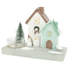 Kerst theelichthouder huis 3 assorti | 8 stuks