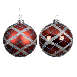 Kerstbal pp 2col assdia8cm | 12 stuks