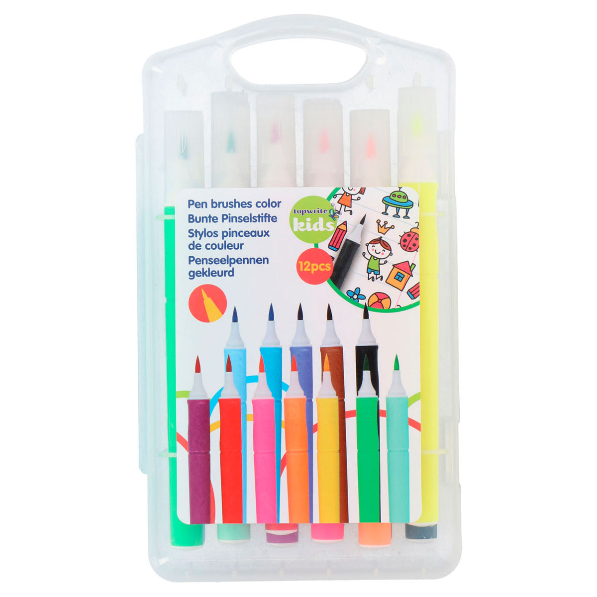 Penseelpen gekleurd, 12st.