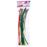 Craft chenille draad 30cm - 30 stuks - flexibel en makkelijk te vormen - geschikt voor knutselprojecten - kinderen en volwassenen - 5 kleuren - rood, groen, geel, blauw, wit - afbeelding 2