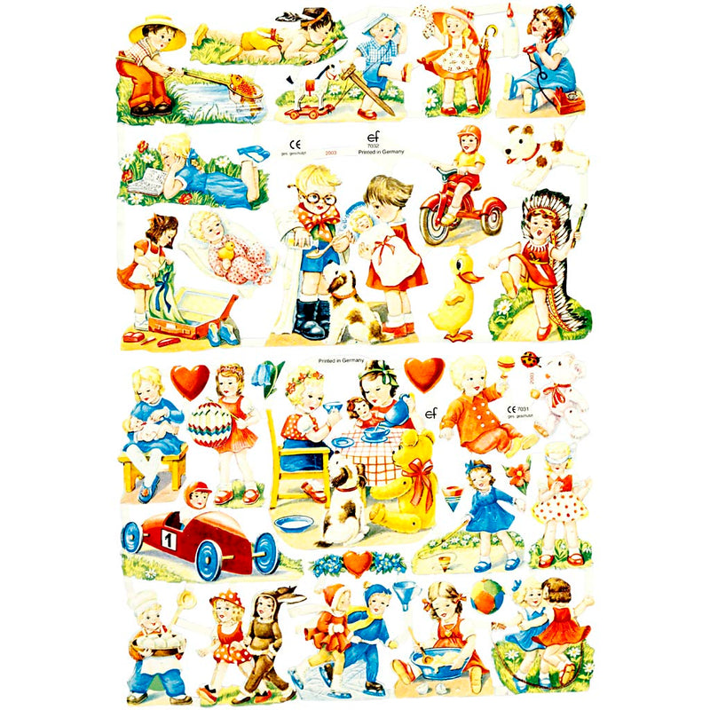 Vintage plaatjes, kinderen, vel 16,5x23,5 cm, 2 vel 1 doos