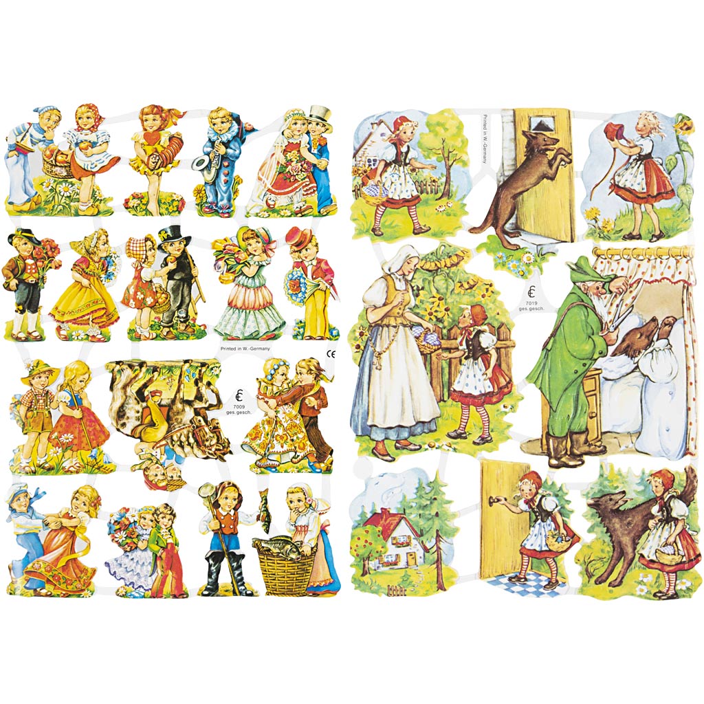 Vintage plaatjes, sprookje, vel 16,5x23,5 cm, 2 vel 1 doos