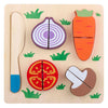 Houten snijpuzzel groente, 9st.