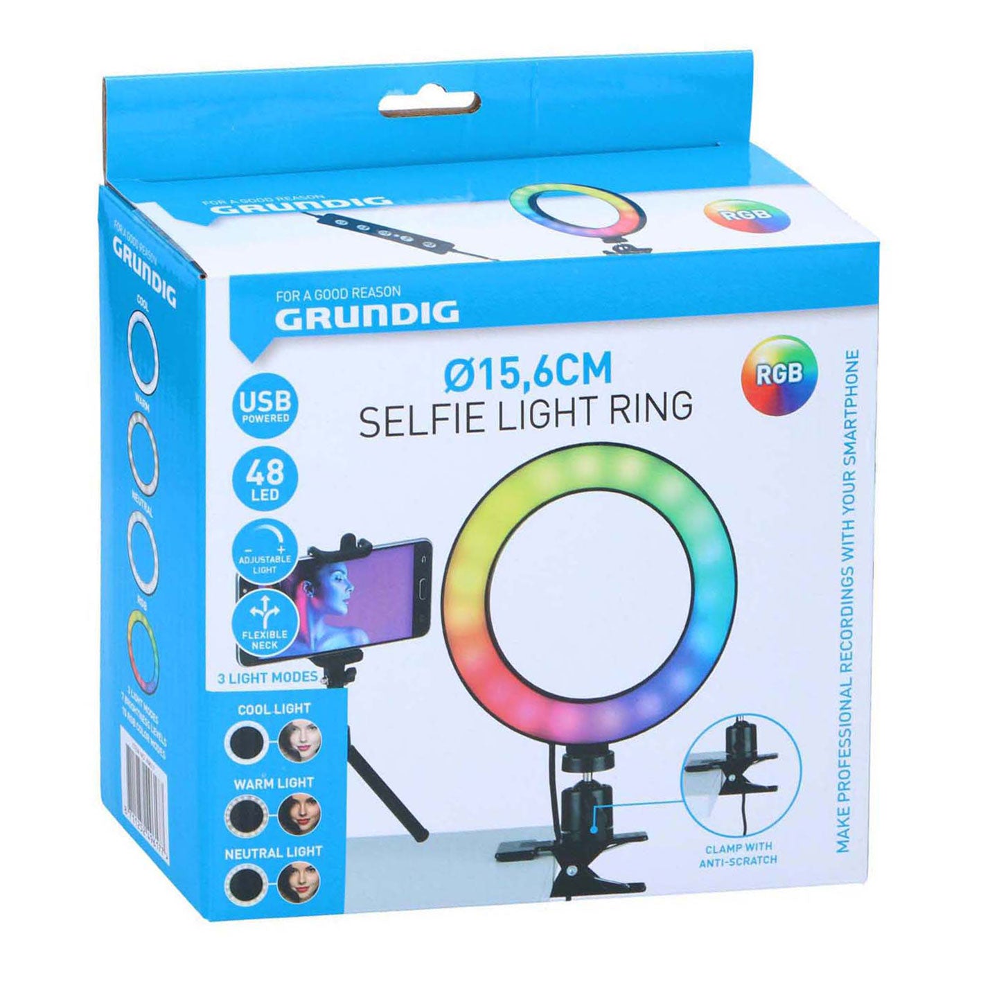 Grundig selfie lichtring 48led - 15,6cm