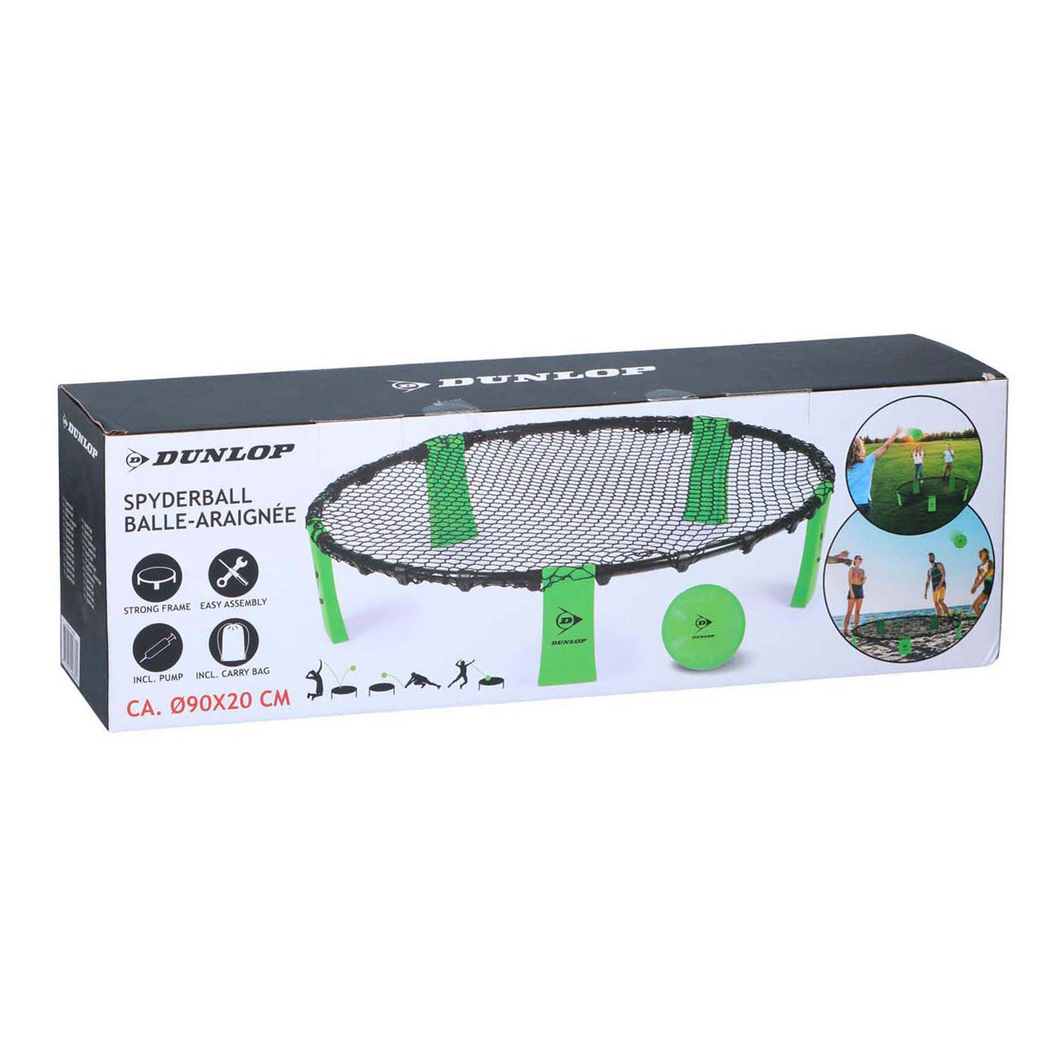 Dunlop vang-en werp spel spyderball | groen | 90cm